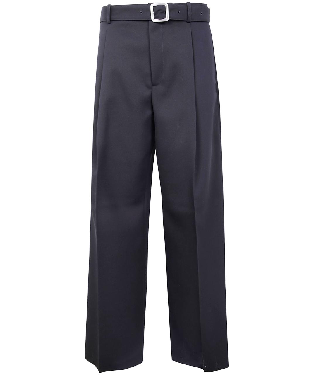JIL SANDER Черные шерстяные повседневные брюки, фото 5
