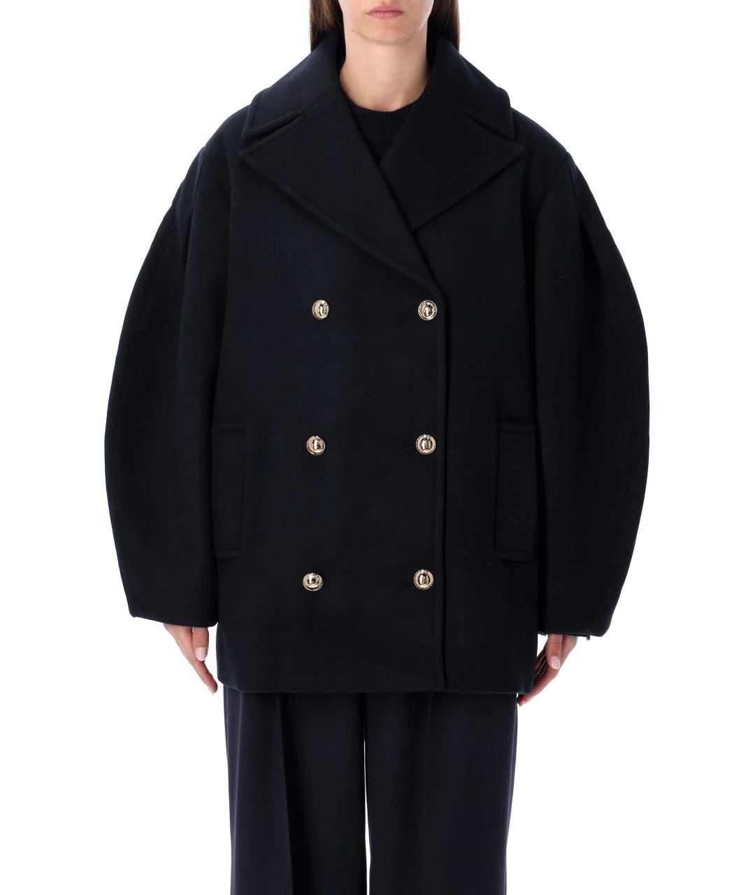 GANNI Синее шерстяное пальто, фото 2