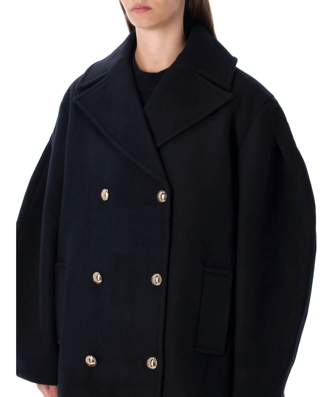 GANNI Синее шерстяное пальто, фото 4