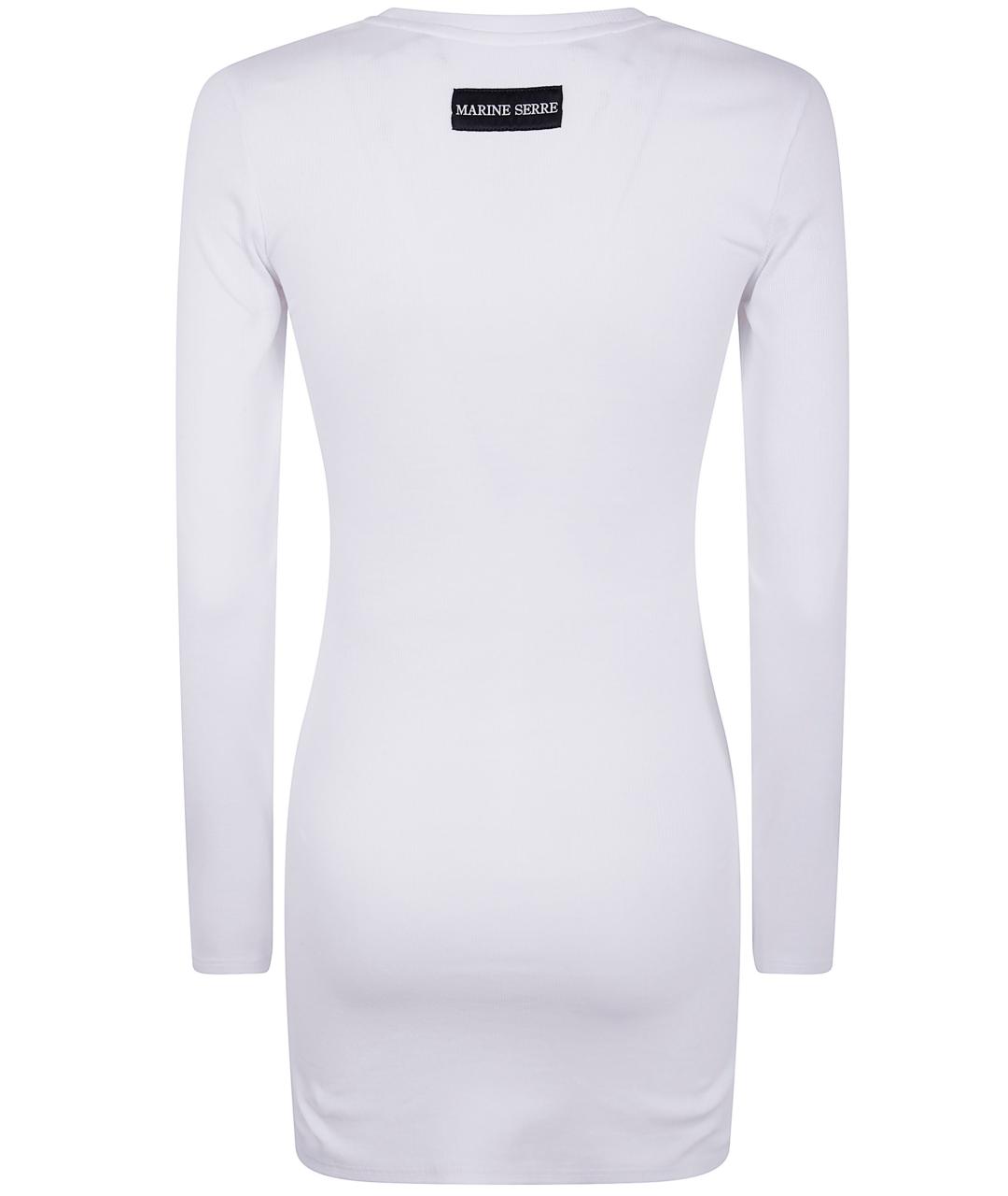 MARINE SERRE Белое хлопковое повседневное платье, фото 2