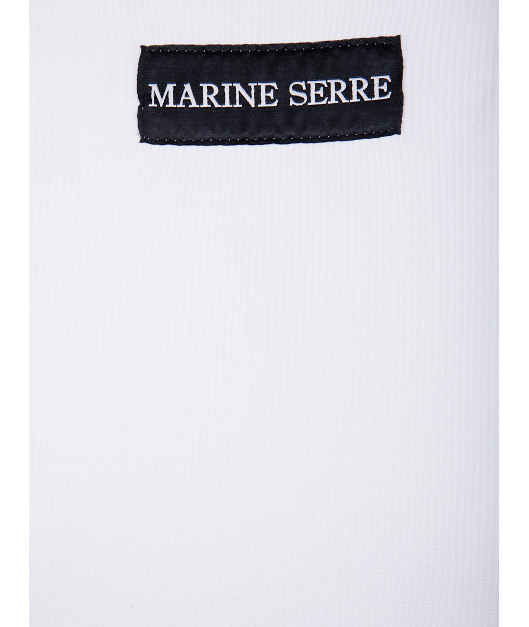 MARINE SERRE Белое хлопковое повседневное платье, фото 3