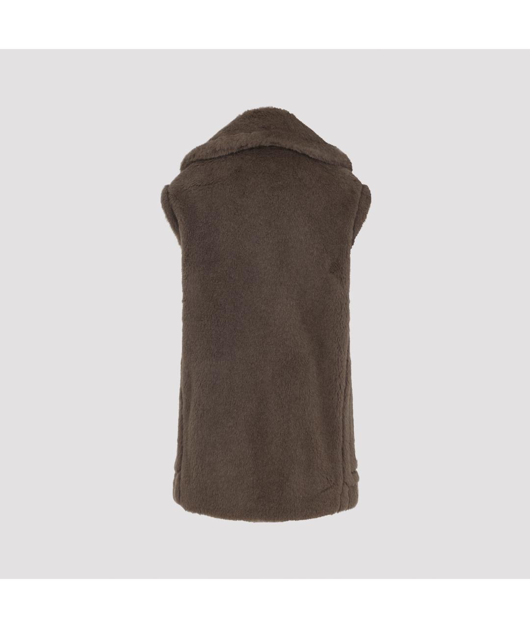 MAX MARA Коричневый шерстяной жилет, фото 3