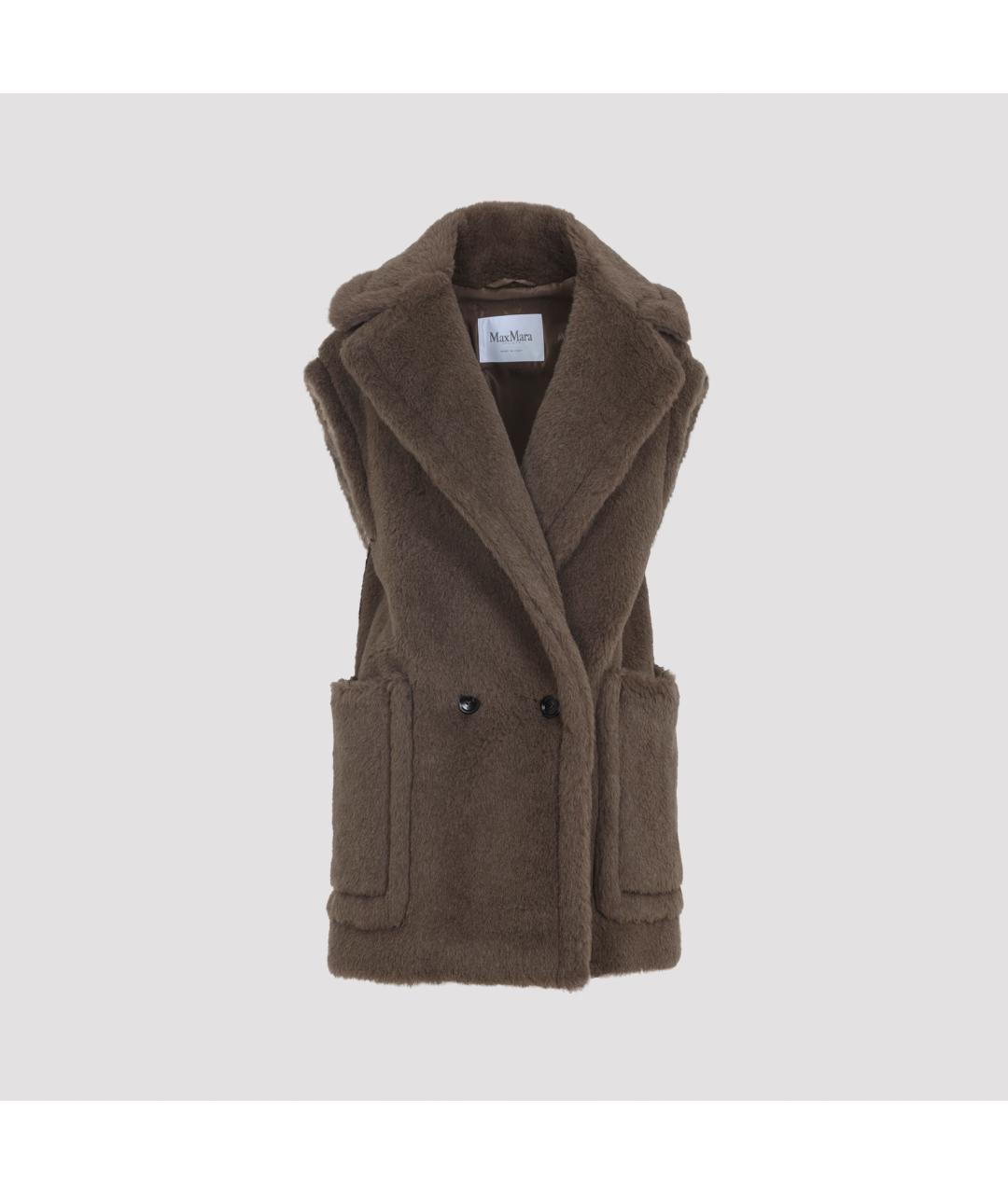 MAX MARA Коричневый шерстяной жилет, фото 2