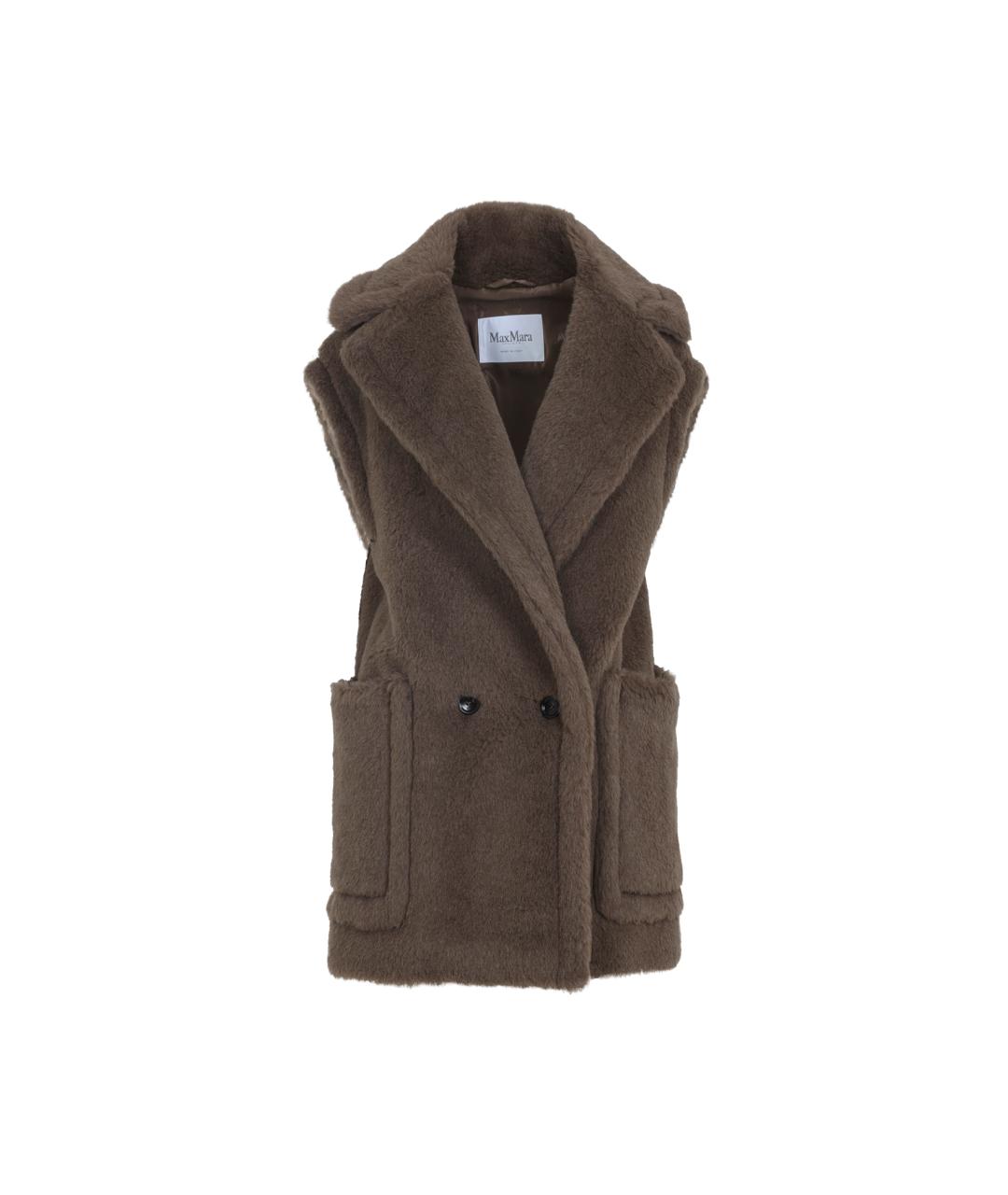 MAX MARA Коричневый шерстяной жилет, фото 1
