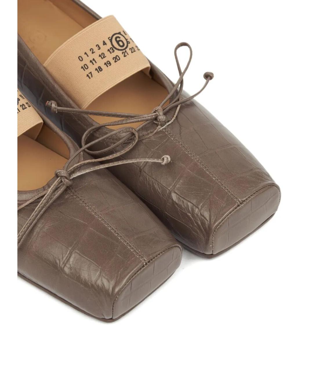 MM6 MAISON MARGIELA Коричневые кожаные балетки, фото 4