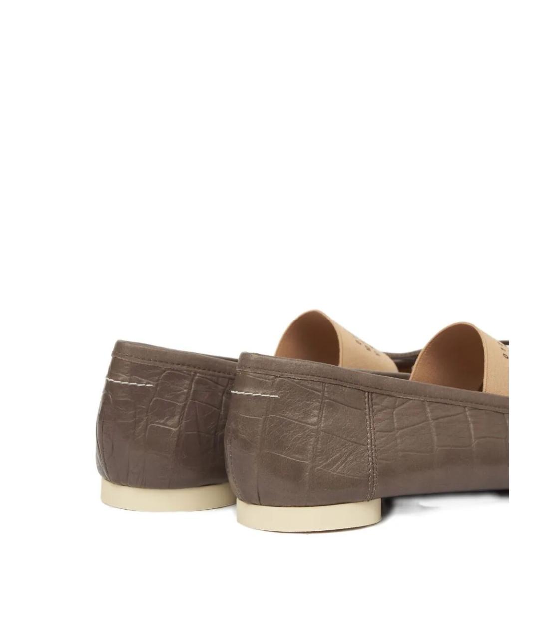 MM6 MAISON MARGIELA Коричневые кожаные балетки, фото 5