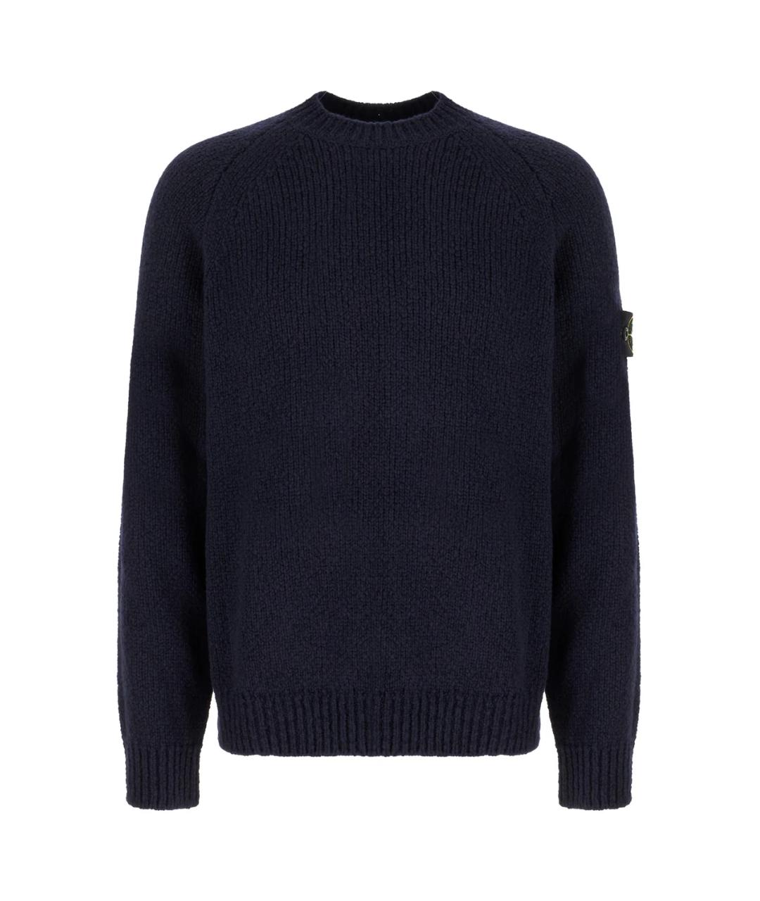 STONE ISLAND Темно-синий шерстяной джемпер / свитер, фото 1