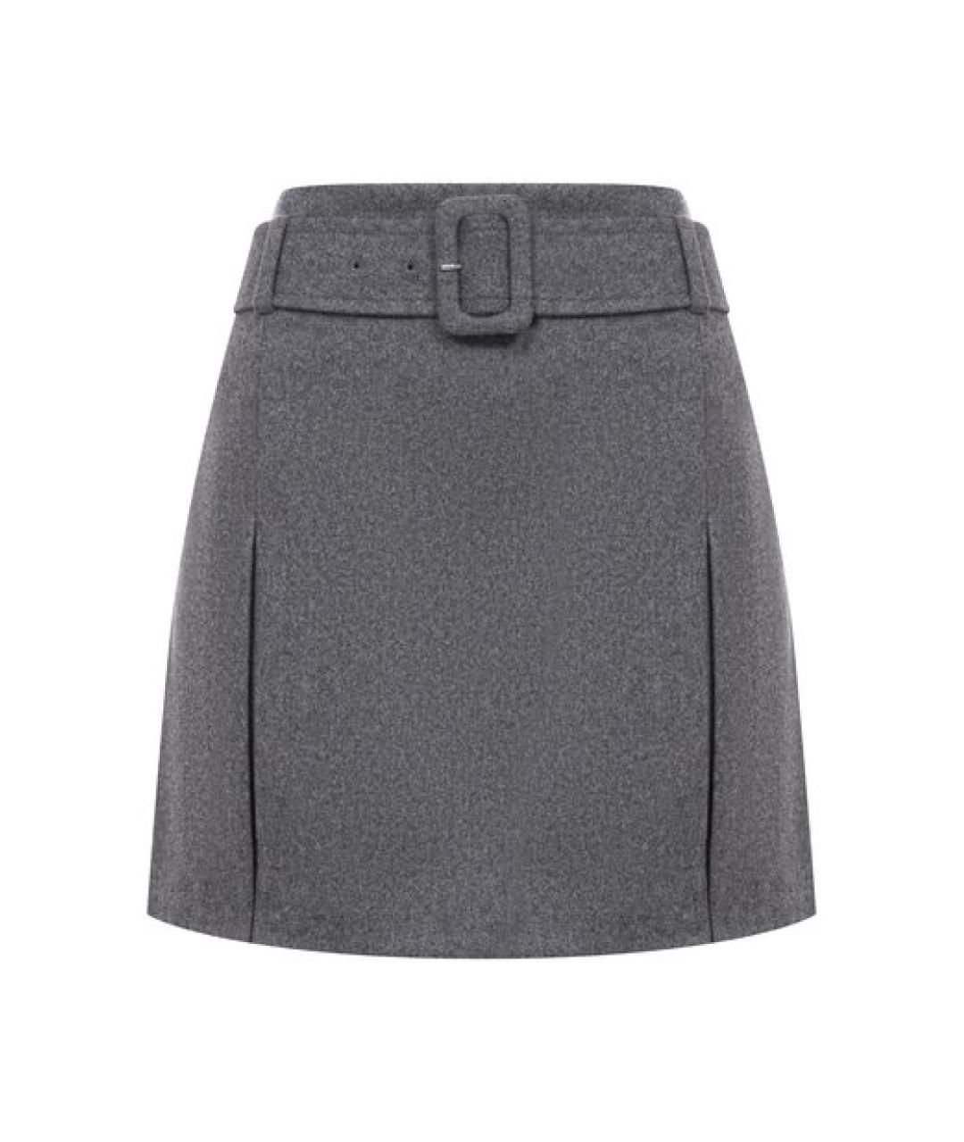 A.P.C. Серая шерстяная юбка мини, фото 1