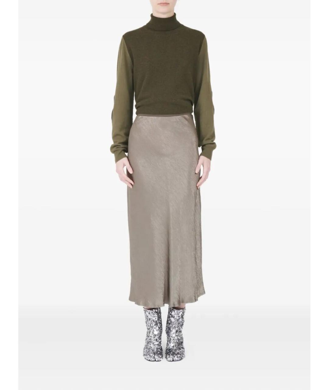 MAISON MARGIELA Бежевая ацетатная юбка миди, фото 2