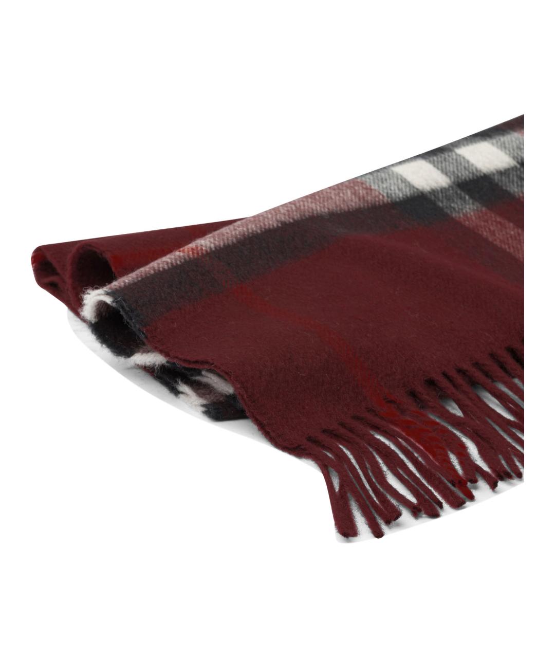 BURBERRY Бордовый кашемировый шарф, фото 2