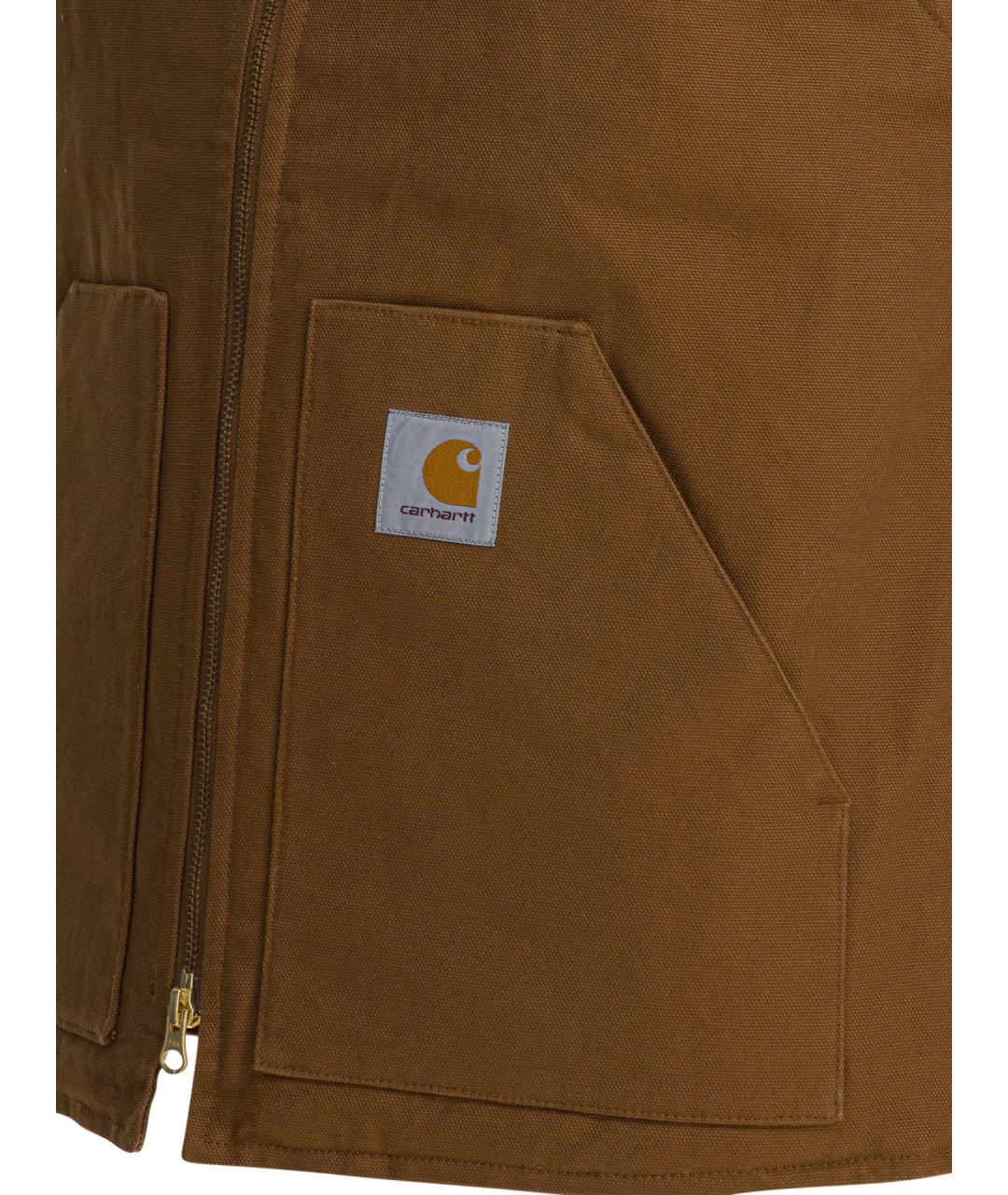 CARHARTT WIP Коричневый хлопковый жилет, фото 4