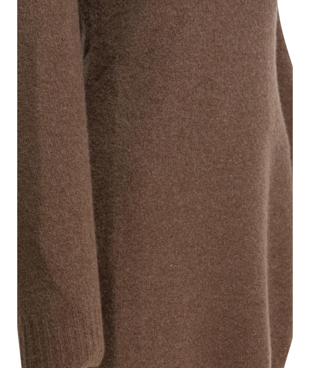MAX MARA Коричневое кашемировое повседневное платье, фото 4