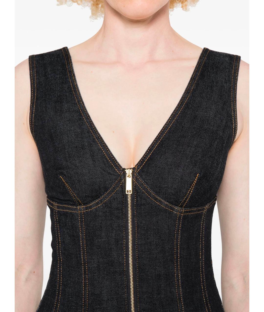 SELF-PORTRAIT Синее хлопковое повседневное платье, фото 6