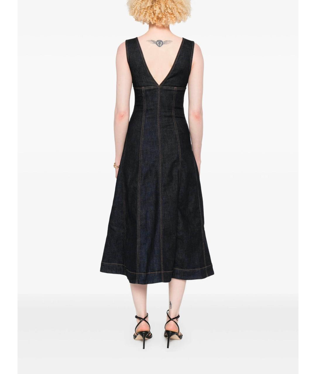 SELF-PORTRAIT Синее хлопковое повседневное платье, фото 5