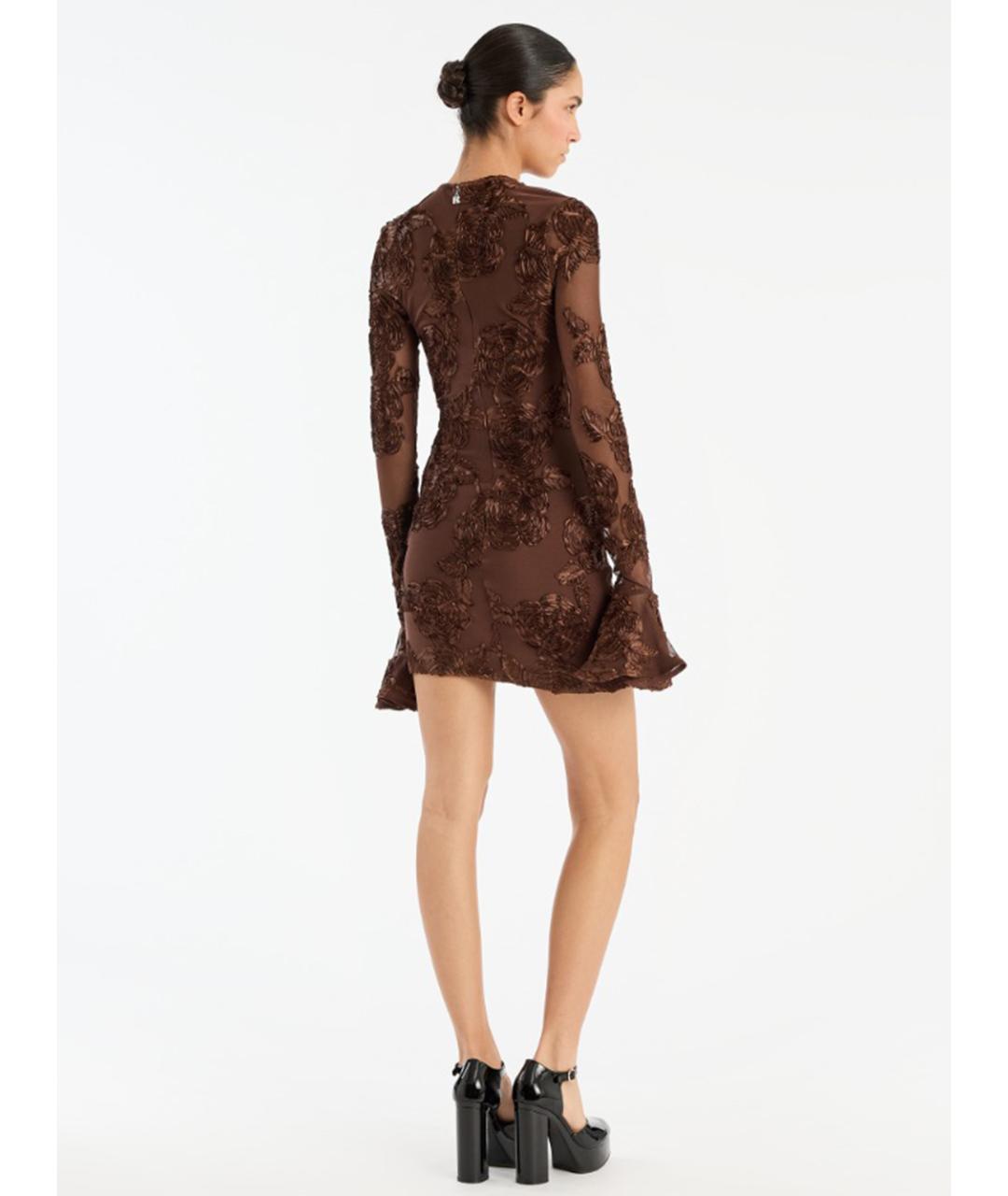 ROTATE Коричневое полиэстеровое вечернее платье, фото 3