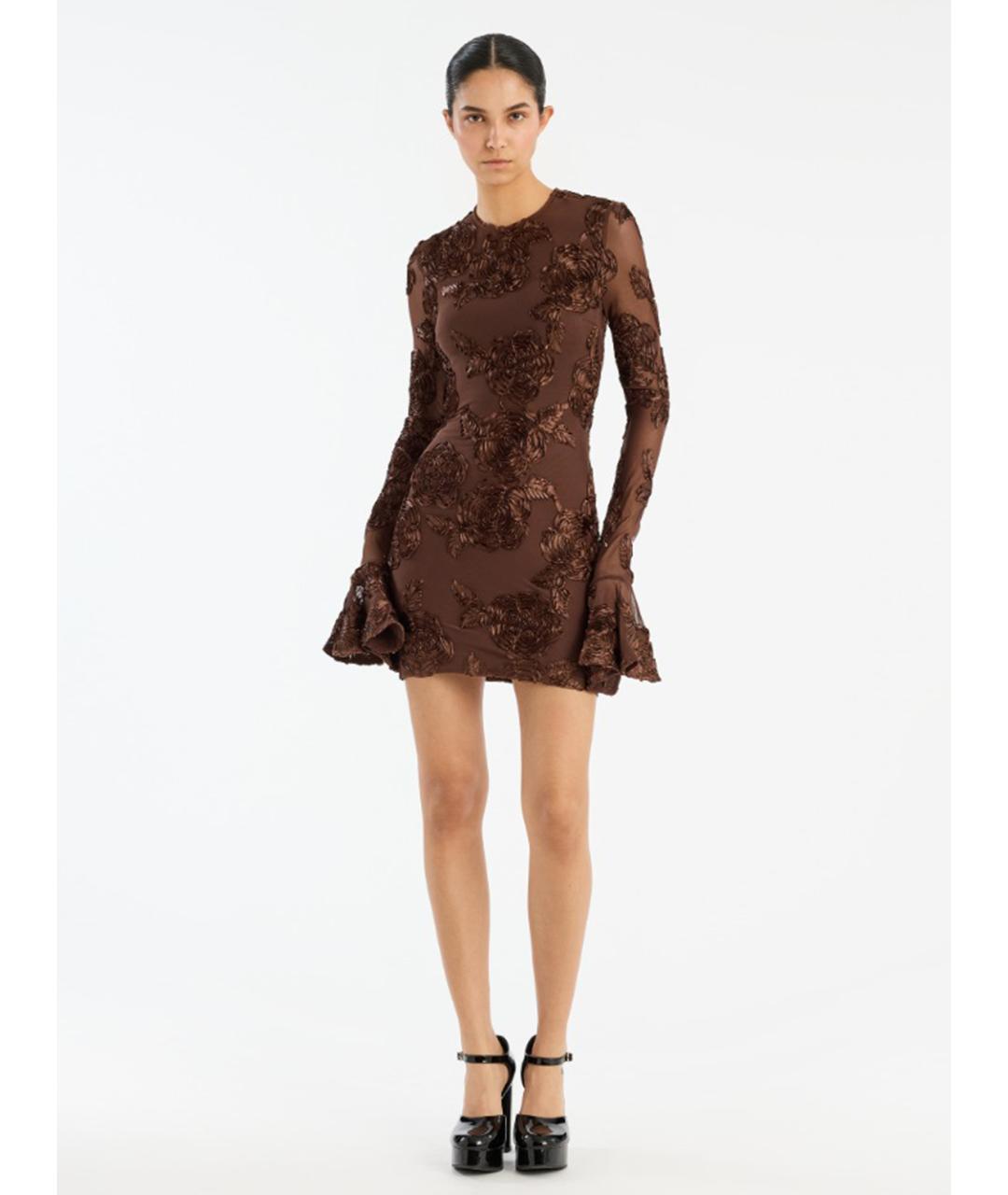 ROTATE Коричневое полиэстеровое вечернее платье, фото 2