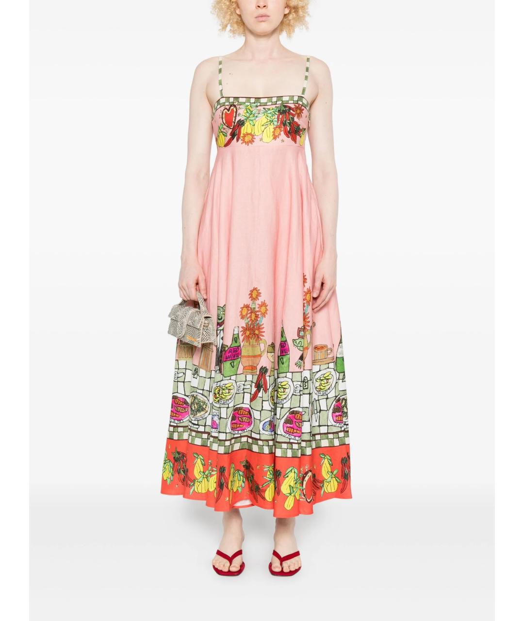 Alemais Розовый льняной сарафан, фото 2