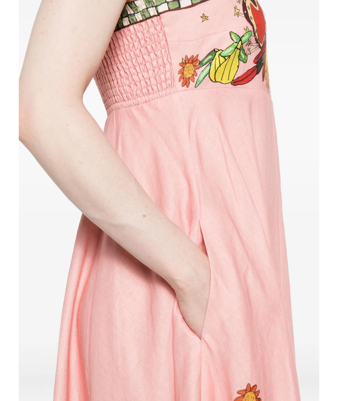 Alemais Розовый льняной сарафан, фото 5