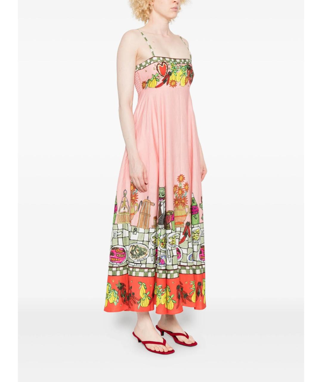 Alemais Розовый льняной сарафан, фото 3