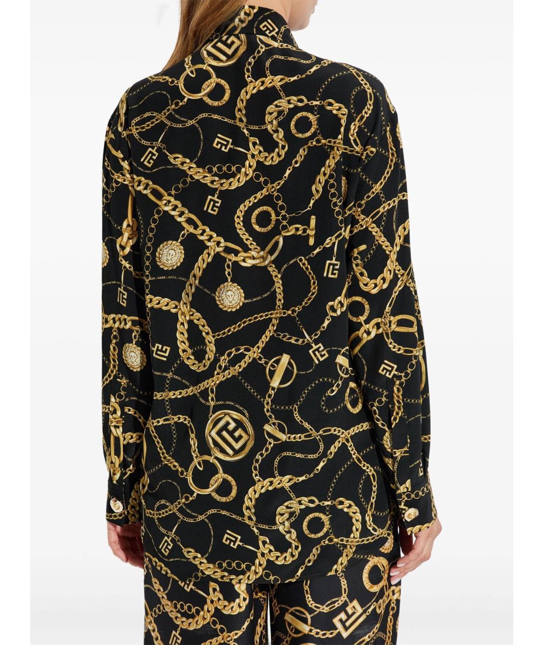BALMAIN Черная шелковая рубашка, фото 4