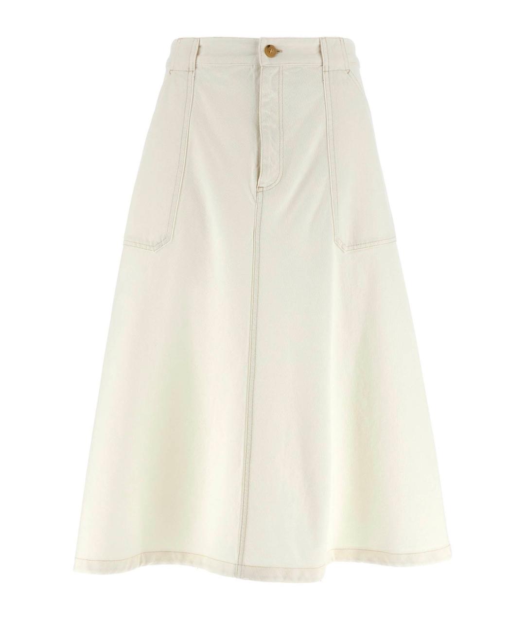 A.P.C. Белая хлопковая юбка миди, фото 1