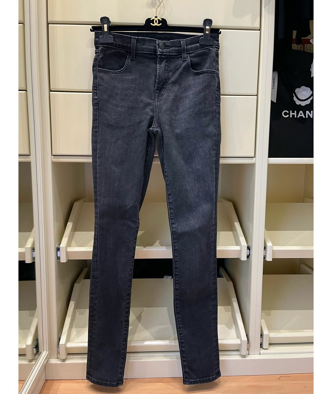 JBRAND Темно-синие хлопко-эластановые джинсы слим, фото 7