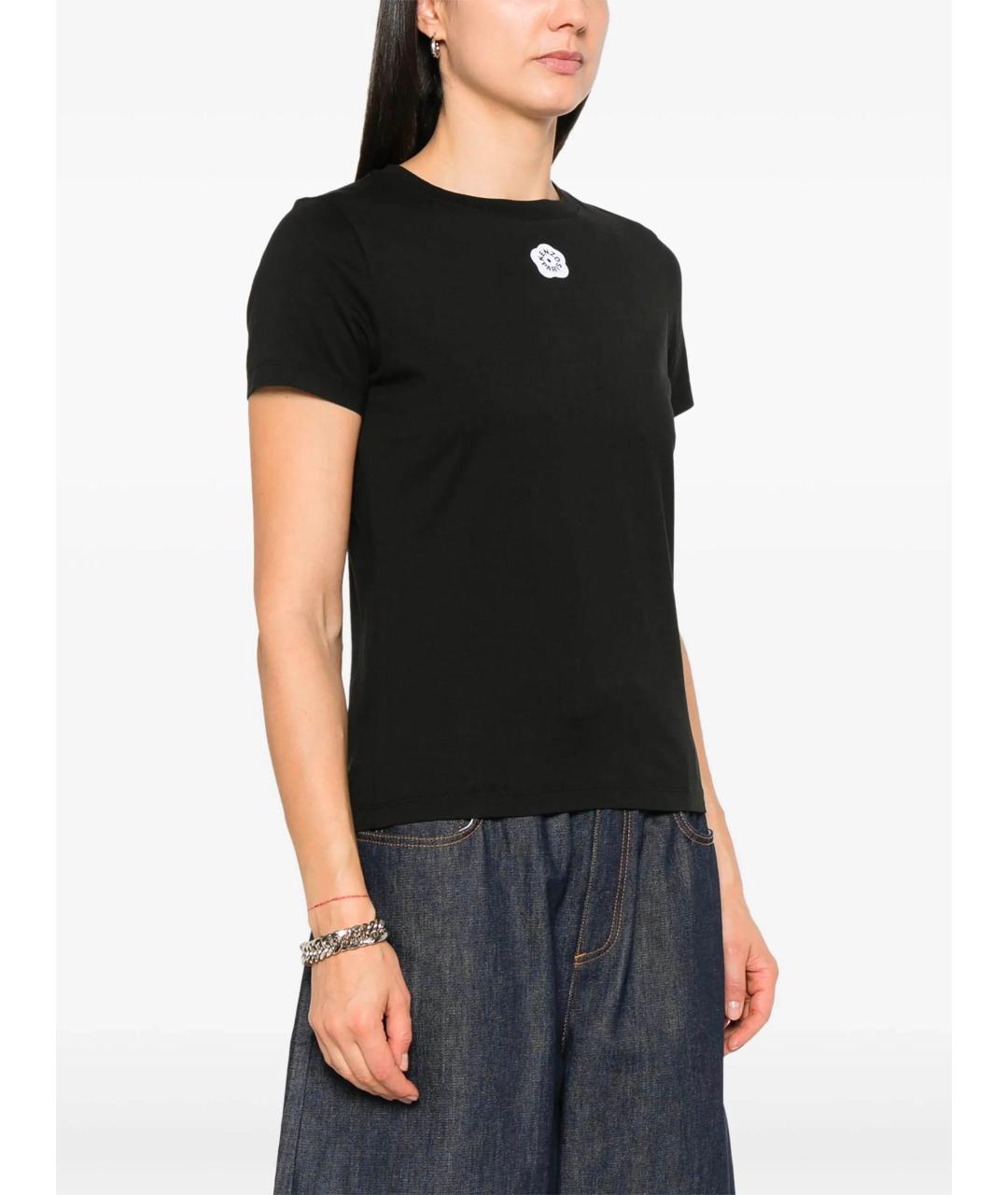KENZO Черная хлопковая футболка, фото 3
