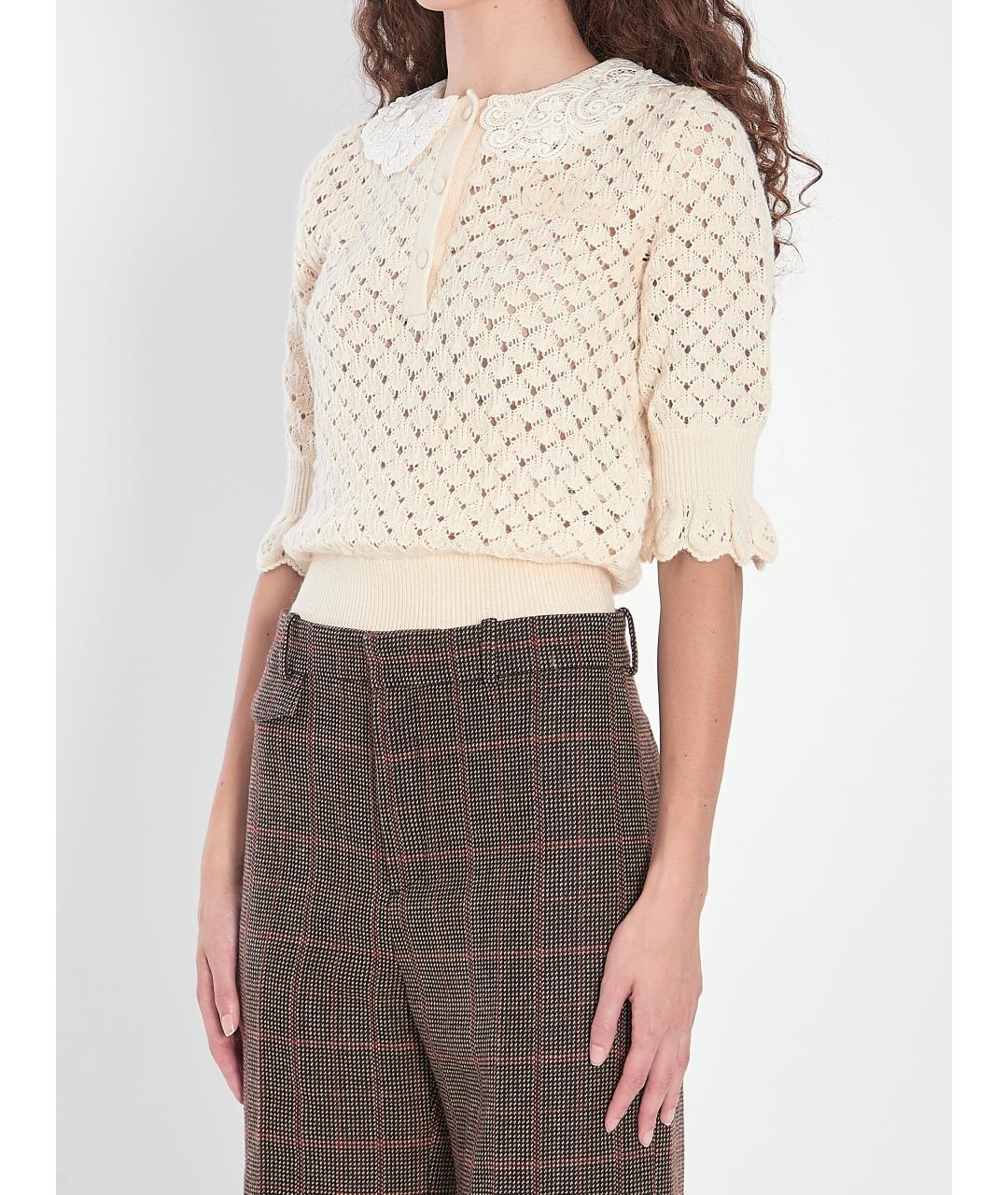 CHLOE Белый хлопковый джемпер / свитер, фото 3