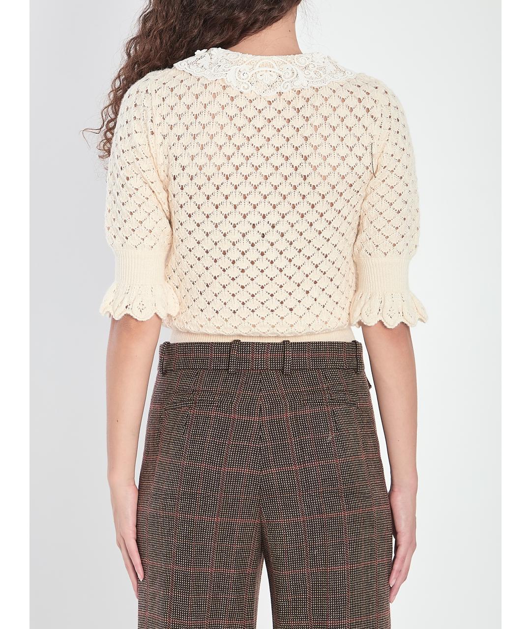 CHLOE Белый хлопковый джемпер / свитер, фото 5