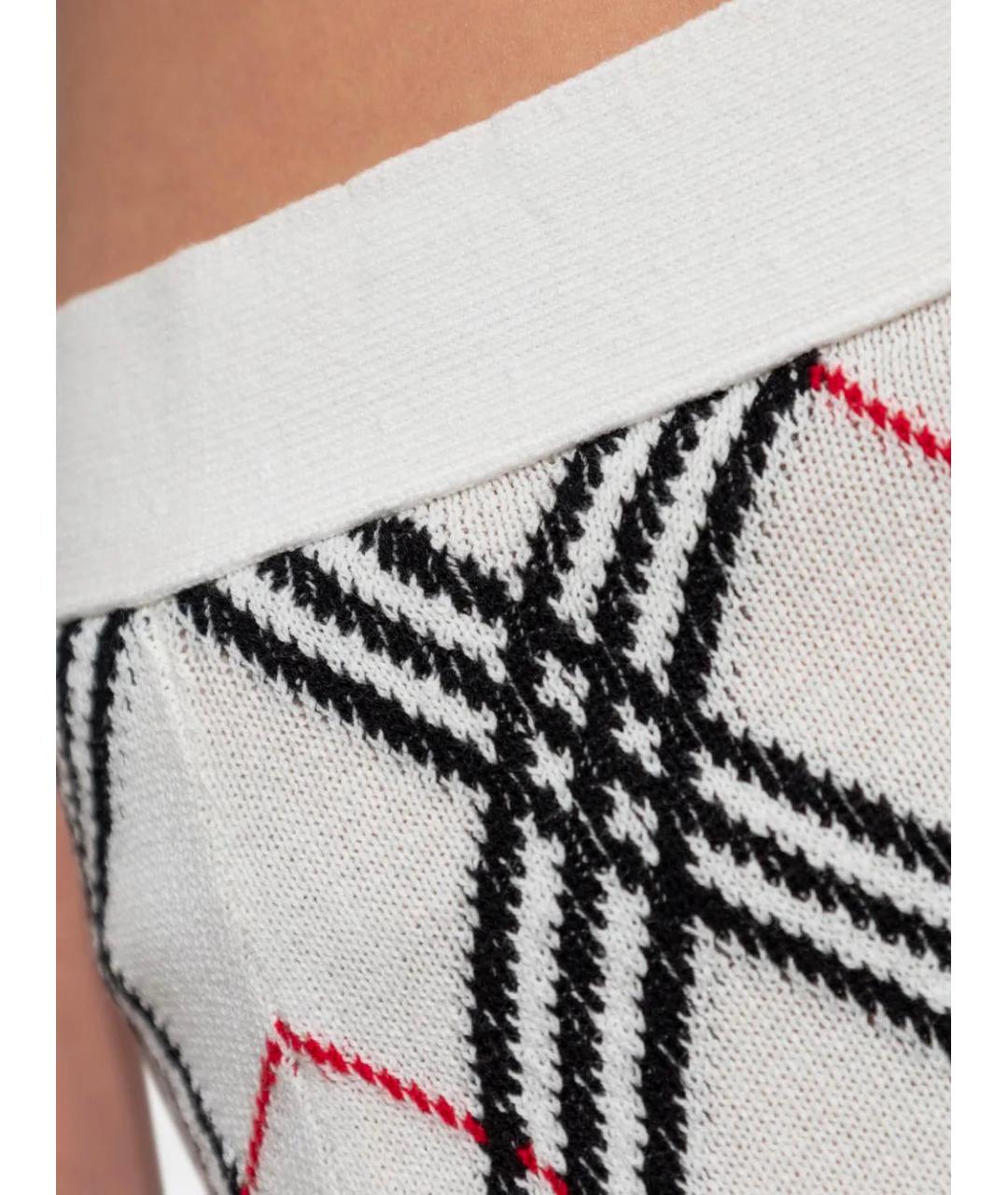 BURBERRY Белая хлопковая юбка миди, фото 5