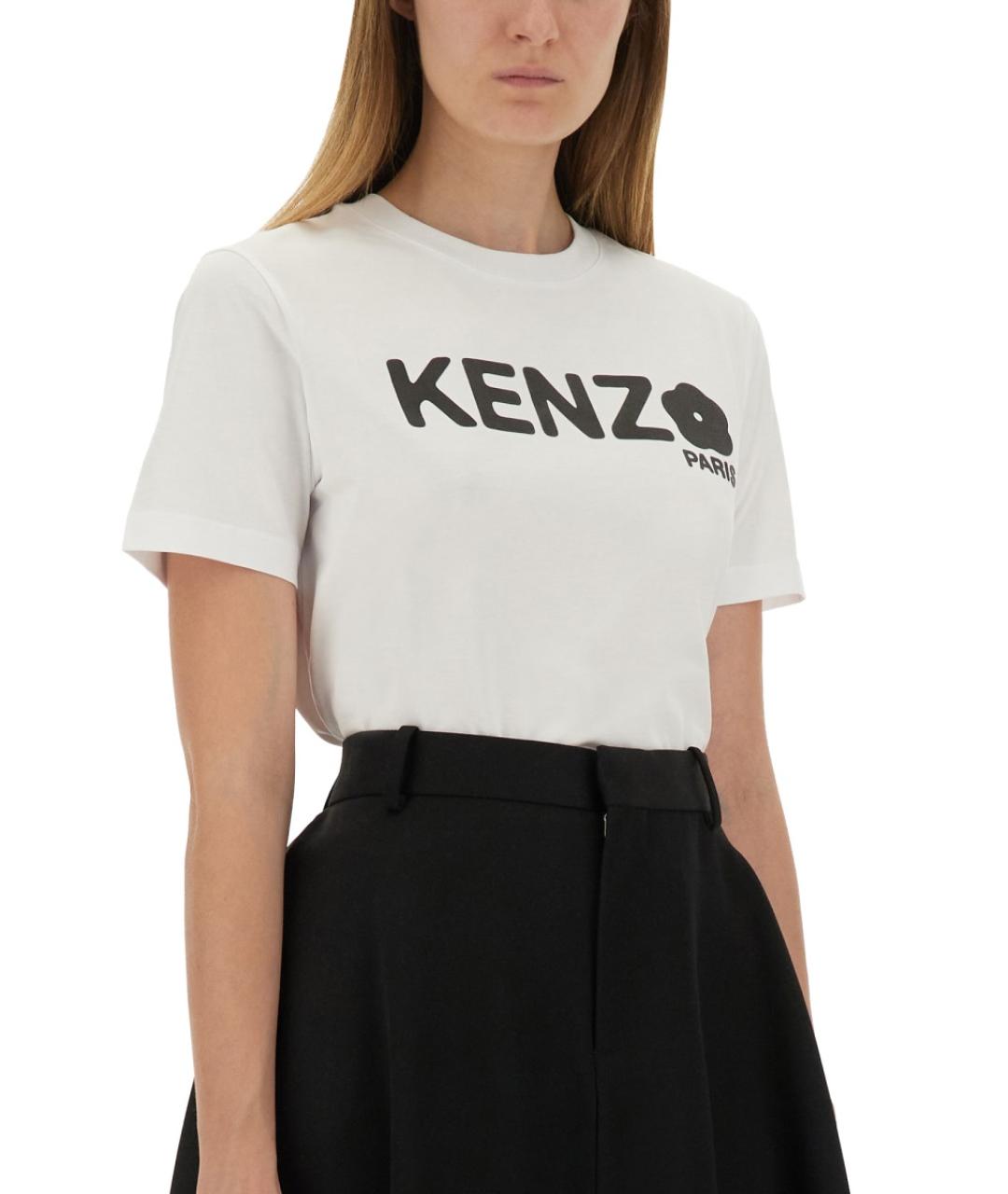 KENZO Белая хлопковая футболка, фото 5