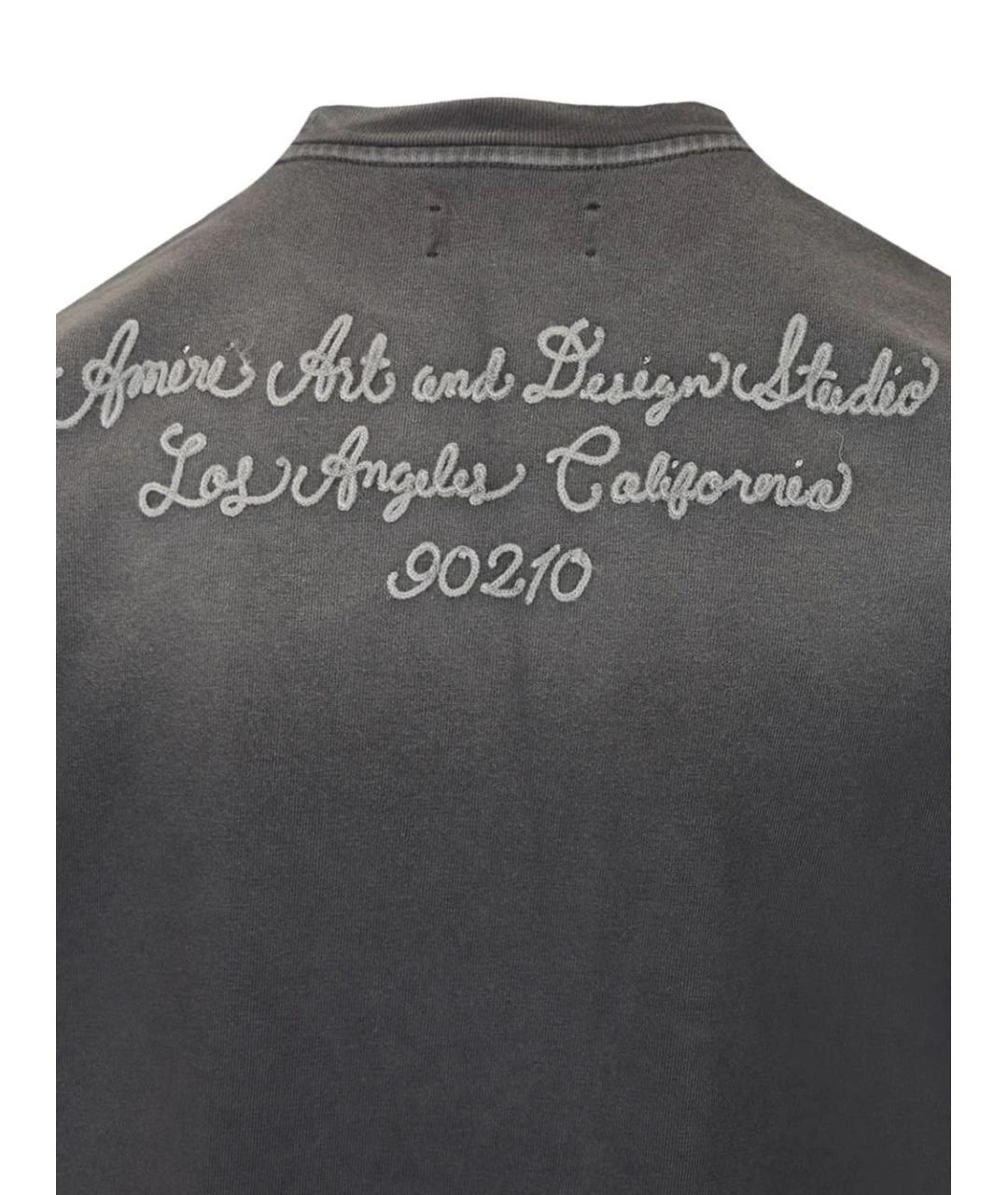 AMIRI Серая хлопковая футболка, фото 4