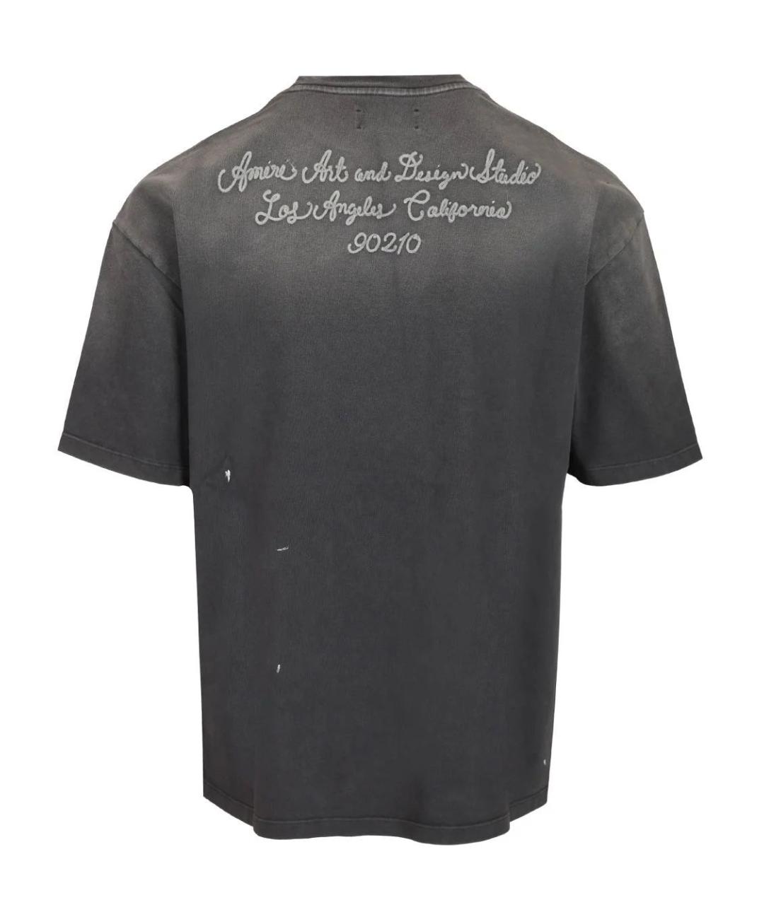 AMIRI Серая хлопковая футболка, фото 2