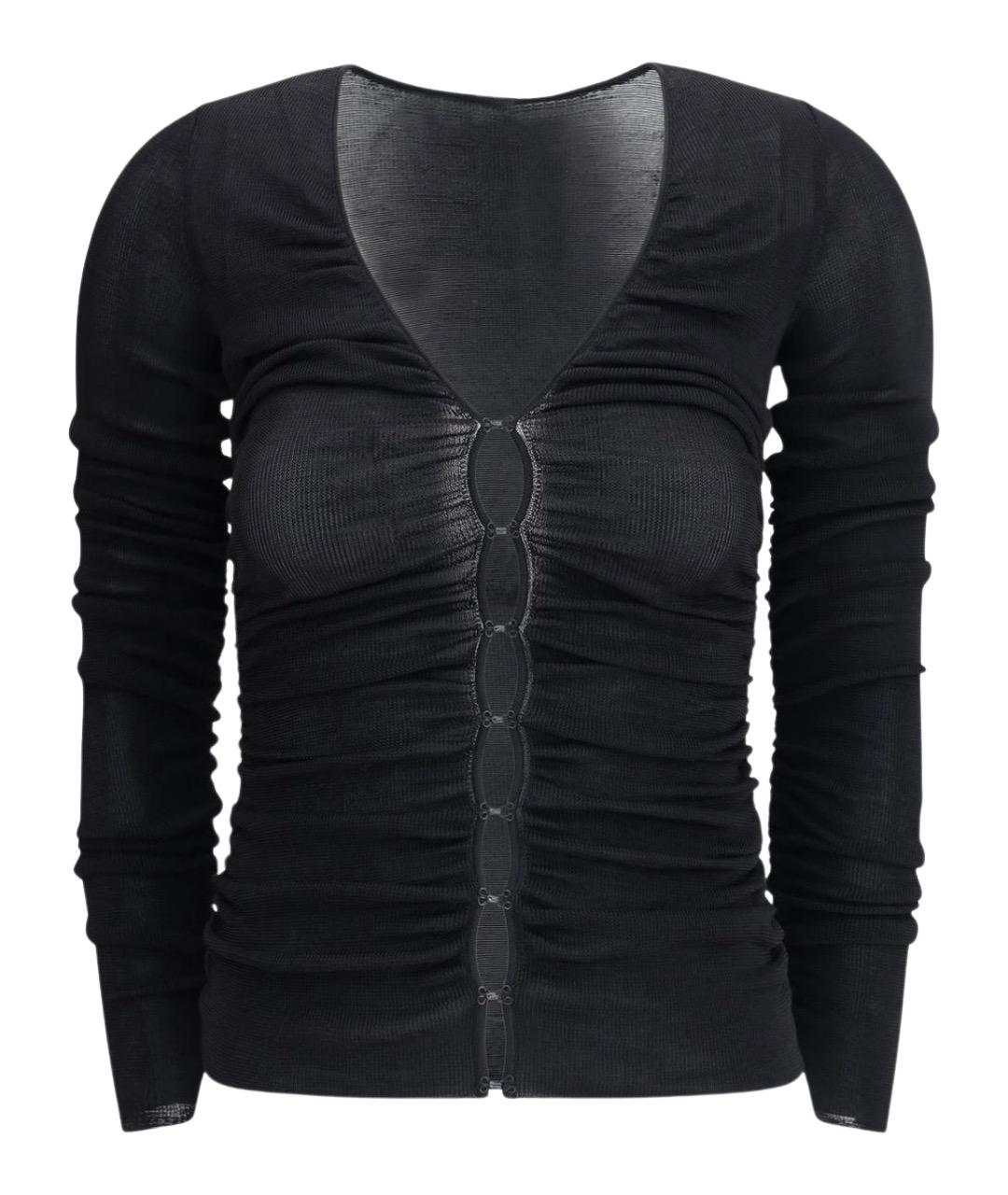 SELF-PORTRAIT Черная вискозная майка, фото 1