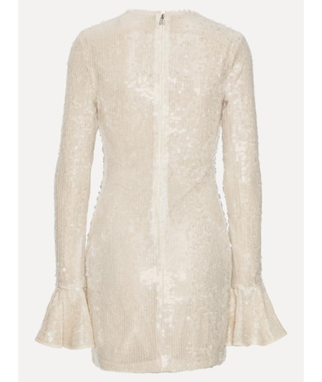 ROTATE Бежевое полиэстеровое повседневное платье, фото 4