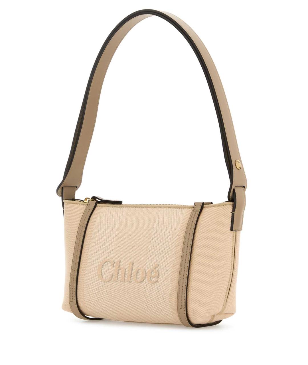 CHLOE Бежевая хлопковая сумка через плечо, фото 2