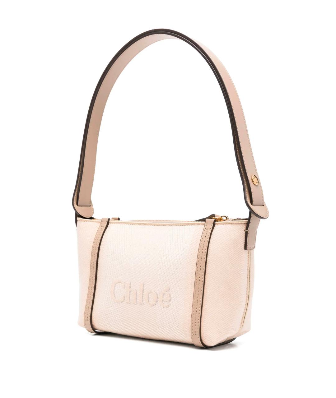 CHLOE Бежевая хлопковая сумка через плечо, фото 3
