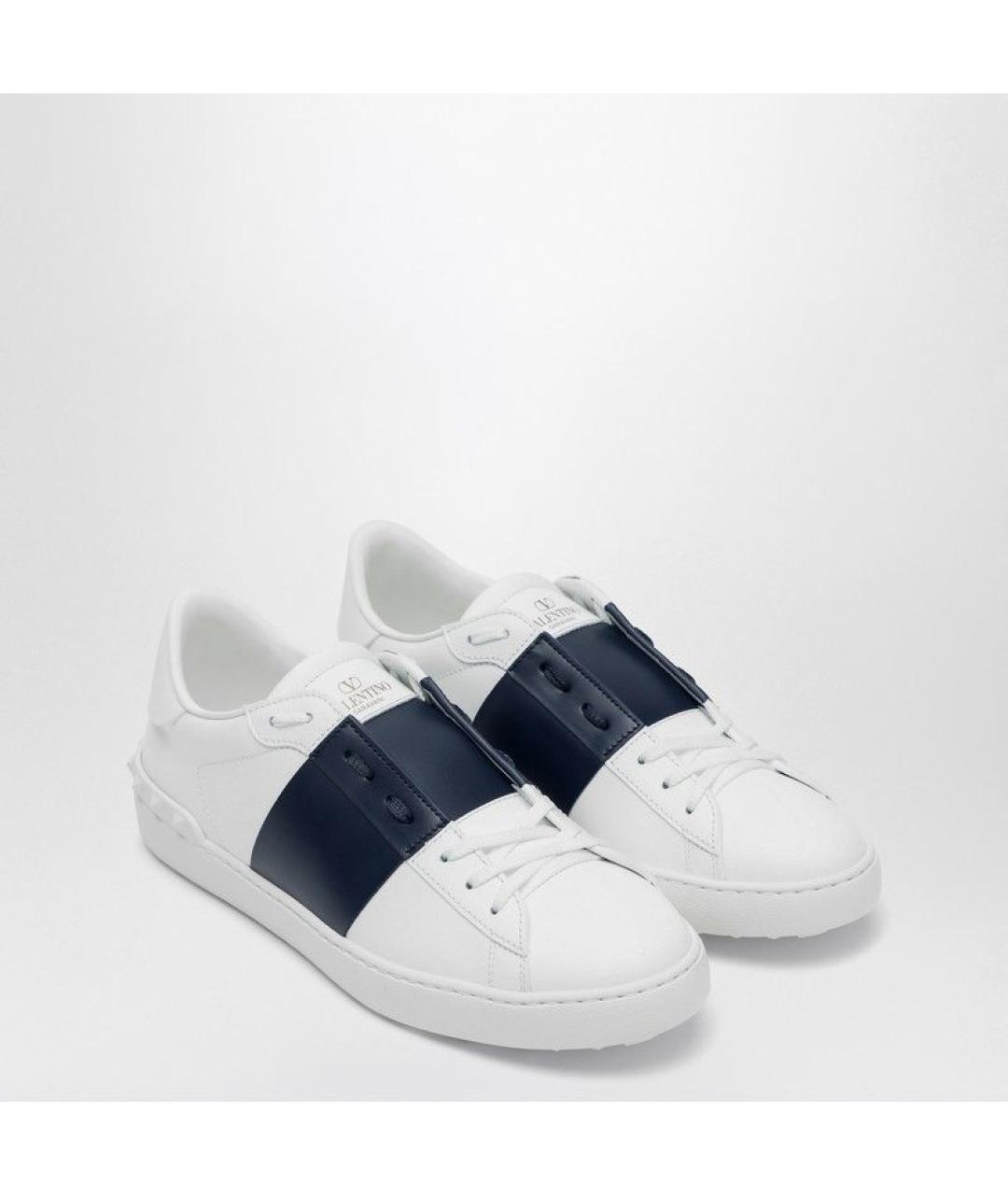 VALENTINO Белые кожаные низкие кроссовки / кеды, фото 3