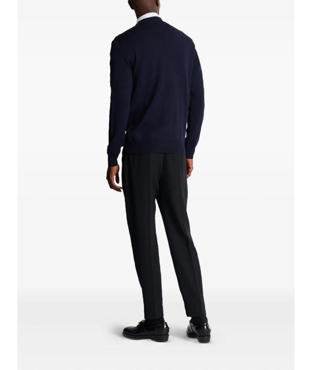 BALMAIN Темно-синий шерстяной джемпер / свитер, фото 4