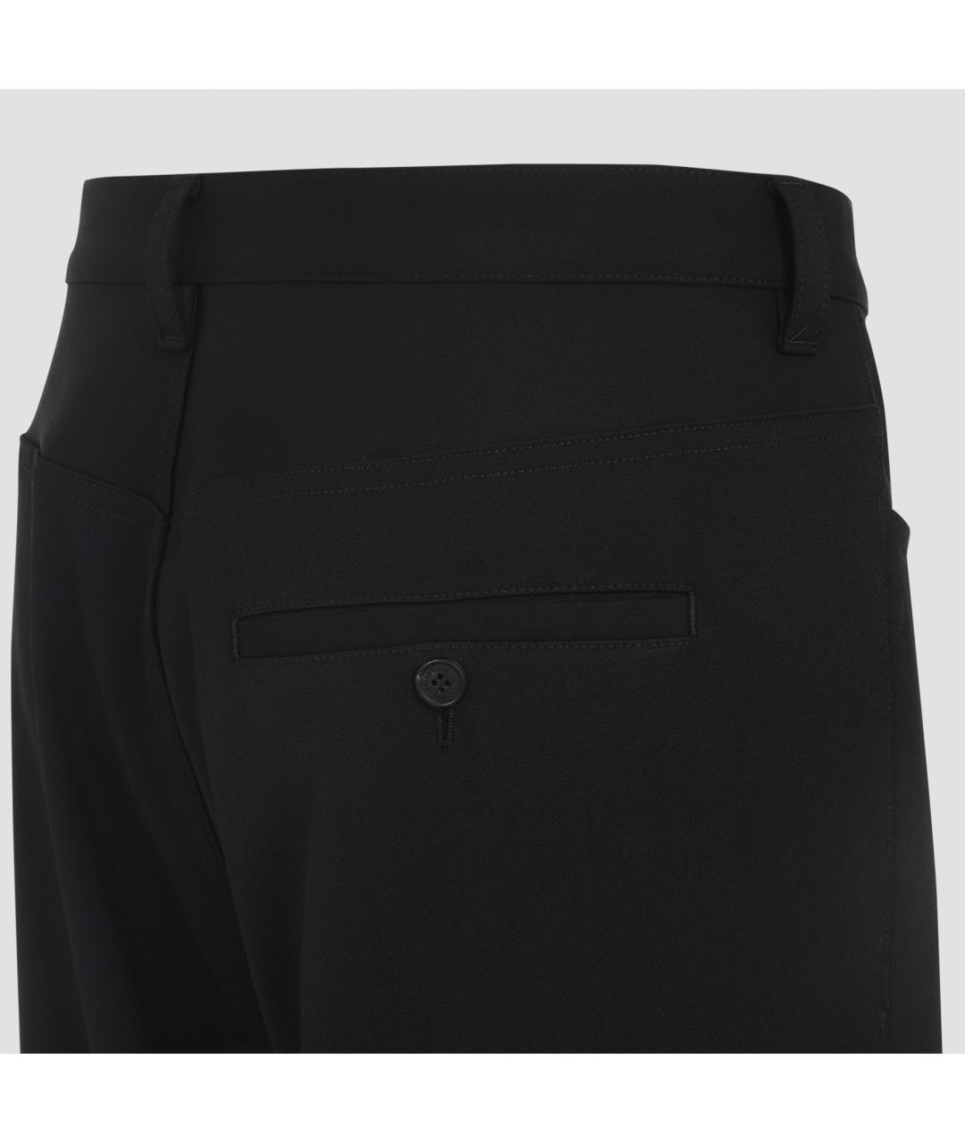 BALENCIAGA Черные шерстяные повседневные брюки, фото 3