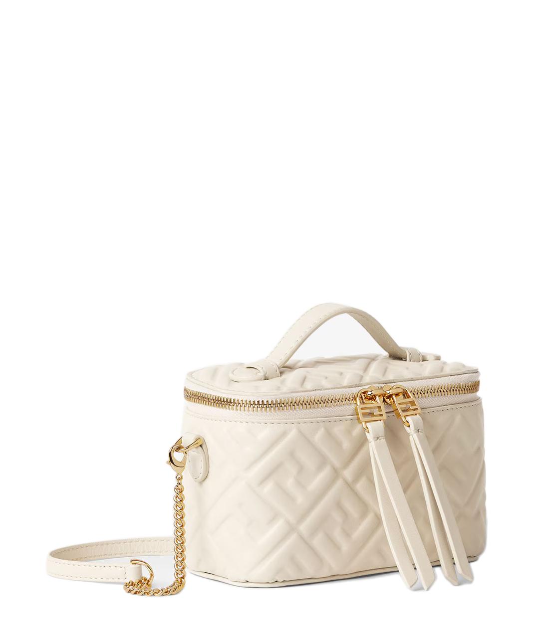 FENDI Белая кожаная сумка с короткими ручками, фото 2