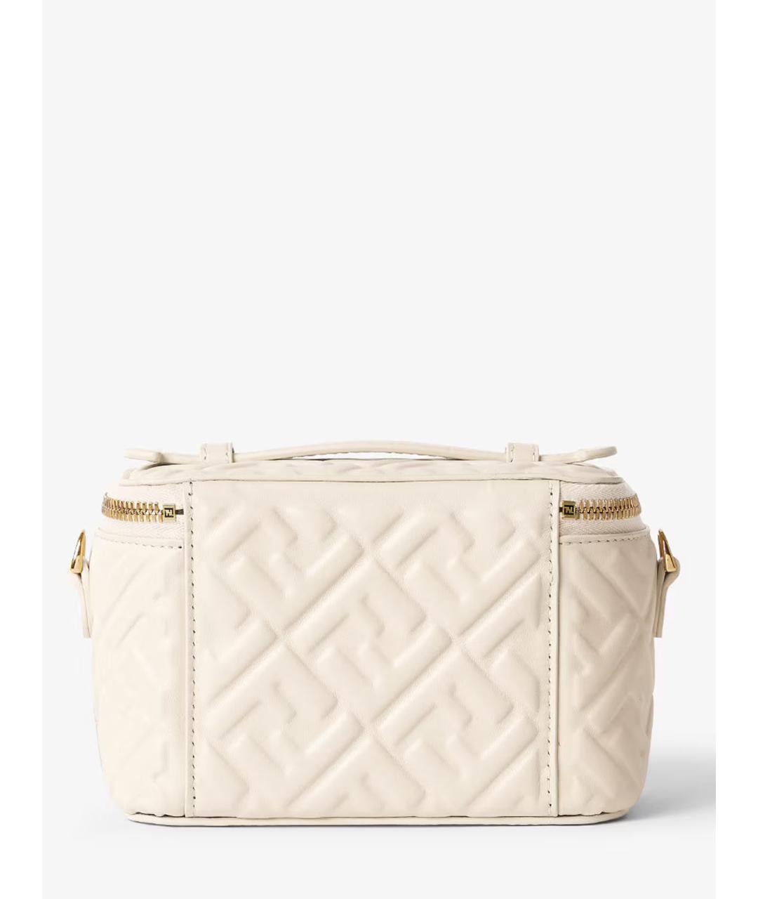 FENDI Белая кожаная сумка с короткими ручками, фото 3