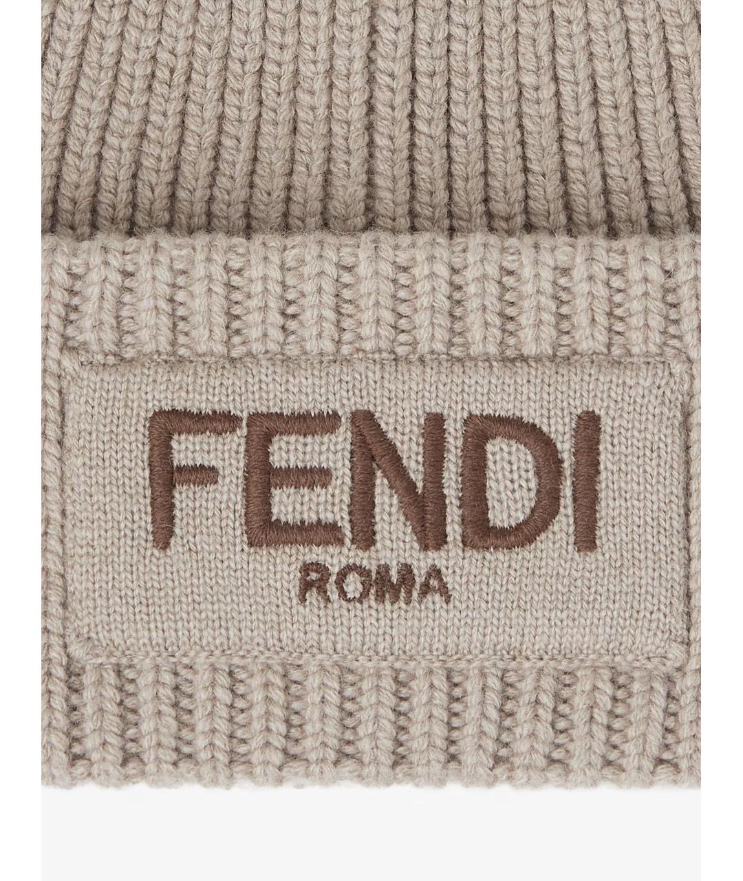 FENDI Бежевая шерстяная шапка, фото 2