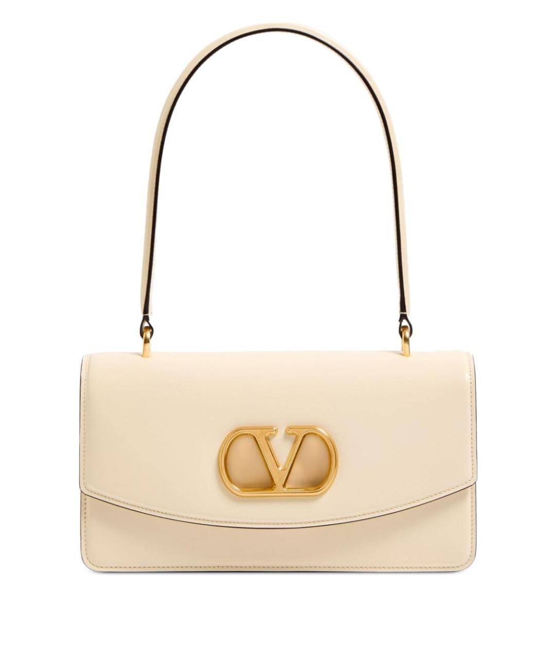 VALENTINO Бежевая кожаная сумка через плечо, фото 1