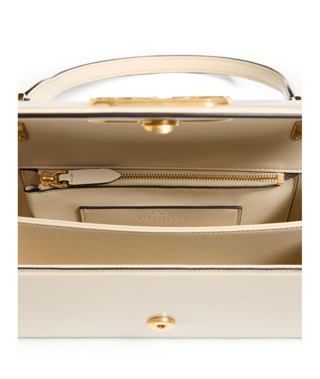VALENTINO Бежевая кожаная сумка через плечо, фото 3