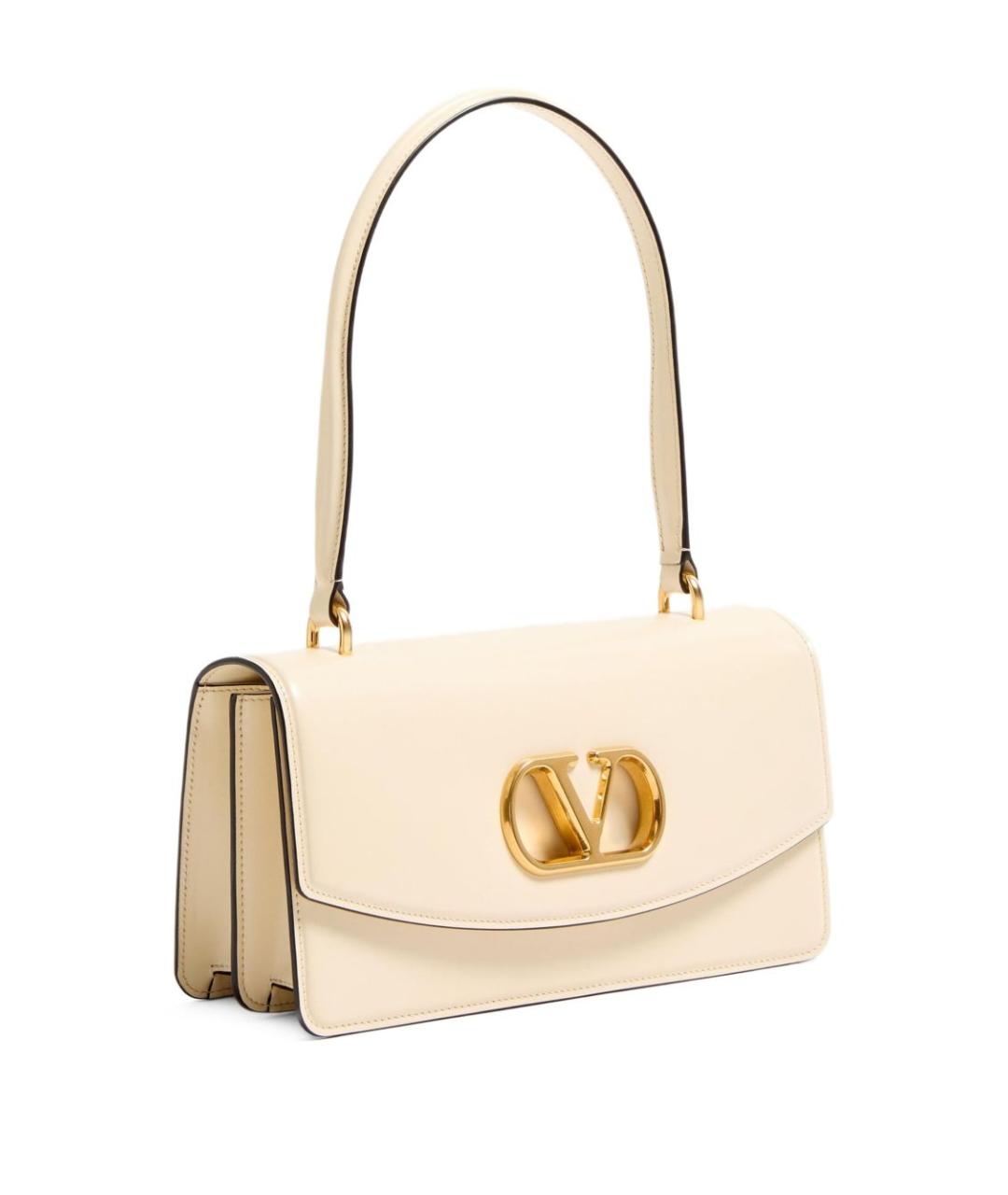 VALENTINO Бежевая кожаная сумка через плечо, фото 4