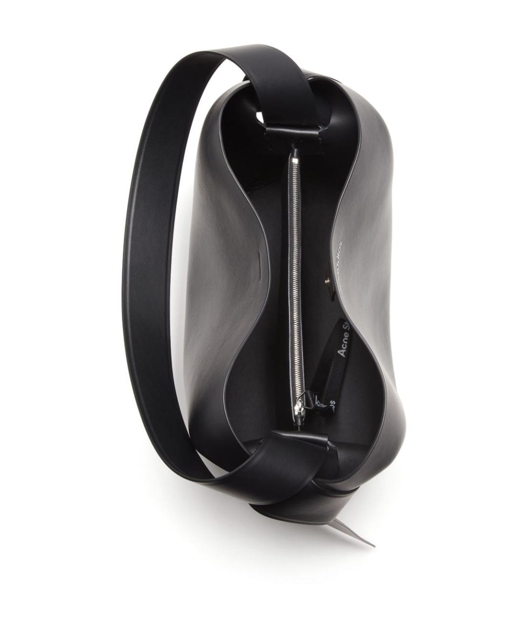 ACNE STUDIOS Черная кожаная сумка тоут, фото 5