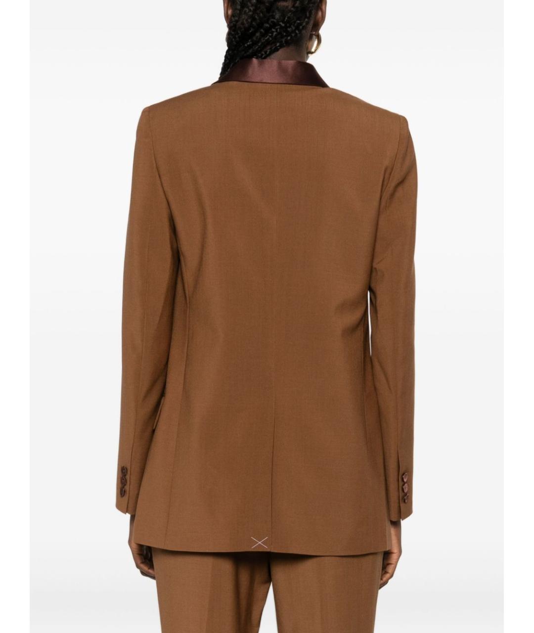 FENDI Коричневый шерстяной жакет/пиджак, фото 4