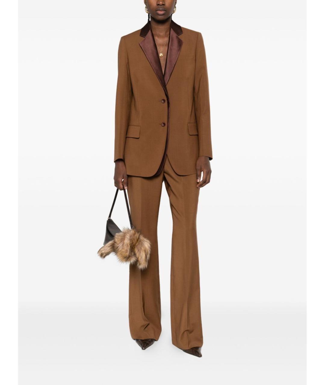 FENDI Коричневый шерстяной жакет/пиджак, фото 5