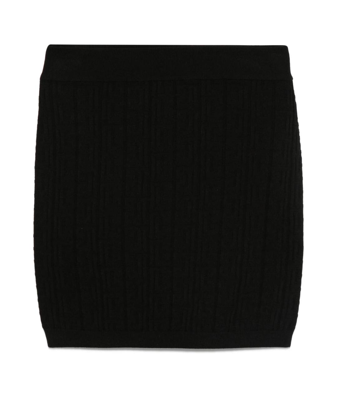 BALMAIN Черная вискозная юбка мини, фото 1